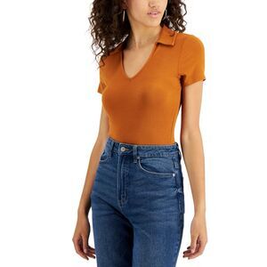 Self Esteem Juniors' Ribbed Collared Bodysuit Size L
